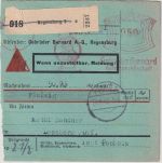 DR - Regensburg 43 50 Pfg. AFS "Gebrüder Bernard" Nachnahme-Paketkarte