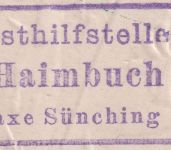 Bayern - Haimburg T. Sünching Posthilfstelle-Ra3 Karte n. Furth 1. APR 04 RRR!