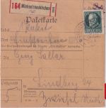 Bayern - 60 Pfg. Ludwig Einschreibe-Paketkarte Michaelsneukirchen Lindberg 1919