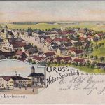 Bayern - Hohen-Schambach Veitlsche Bierbrauerei Mehrbild-Farblitho gelaufen 1911