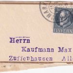 Bayern - 3 Pfg. Wappen ganzsache+Zusatz/Streifband Spätverwendung 15. MÄR 20