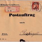 Bayern - 30 Pfg. Luitpold R-Brief/Postauftrag Ascha - Rattiszell 1913