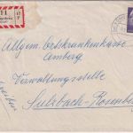 BRD - 70 Pfg. heuss II Einschreibebrief Königstein - Sulrbach-Rosenberg 1961