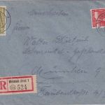 All.Bes. - 1 RM Taube u.a. Einschreibebrief Weiden - München 25.2.48