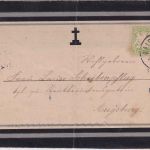 Bayern - 3 Pfg. Wappen Trauerdrucksache Waldmünchen - Augsburg 1889 Inhalt !!