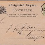 Bayern - 3 Pfg. Rauten Ganzsache Zudruck Gebrüder Bing Nürnberg - Stuttgart 1886