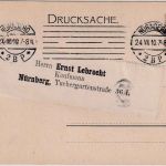 Bayern - 3 Pfg. Wappen Privatganzsache Briefmarkensammler-Verein Nürnberg 1910