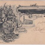 Bayern - Fürth sw-Mehrbild-AK Rathaus/Neujahrsgruß gelaufen 1898