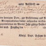 Bayern - Freysing 1808 Aufgabeschein f. Reko-Brief nach ROM (!)