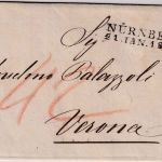 Bayern/Österreich - Nürnberg 21. JAN 1830 Grenzfrankobrief n. Verona