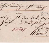 Bayern/Österreich - Wasserburg 7/9 HKS Dienstbrief n. Wien - schwarzer L1 "BOC"