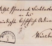 Bayern - 3 Kr. Wappen geschn. Brief gMR 60 Brückenau 22/3 Brief n. Würzburg