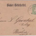 Bayern - 1 Kr Wappen gez. Bücherzettel K1 Erlangen 19/7 - Berlin 1873