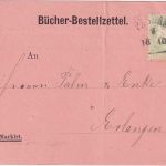 Bayern - 1 Kr Wappen gez. Wz.2 c-Farbe !! Bücher-Bestellzettel HKS Passau 1875