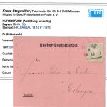 Bayern - 1 Kr Wappen gez. Wz.2 c-Farbe !! Bücher-Bestellzettel HKS Passau 1875