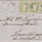 Bayern - 1 Kr Wappen gez. 3er-Streifen Brief HKS Wörth a.M. 21/2 - Gimmeldingen