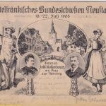 Bayern - Neustadt a/A. 22. Mittelfränl. Bundesschießen sw-AK n. USA 1908