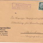 DR - Alfershausen ü. Roth Landpost-Ra2 Brief n. München 5.7.38
