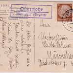 DR - Osternohe ü. Lauf (Pegnitz) Landpost-Ra2 karte n. München 27.5.38