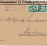 DR - Günthersbühl Lauf (Pegnitz) Land Landpost-Ra2 Brief n. München 2.4.31