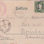 Bayern - 2x5 Pfg. Wappen Karte (AK Hofbräuhaus) n. INDIEN München - Bombay 1901