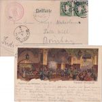 Bayern - 2x5 Pfg. Wappen Karte (AK Hofbräuhaus) n. INDIEN München - Bombay 1901