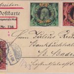 Bayern - 2x10+5 Pfg Luitpold/Jubiläum Einschreibekarte Ludwigshafen a/Rh 1911
