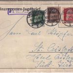Bayern - München 1911 Prinzregenten-Jagdbrief n. ÖSTERREICH