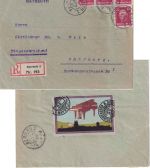 DR - 4x10 Pfg. Fried. d. Große Einschreibebrief Bayreuth - Würzburg 1927