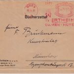 DR - Berlin W9 1930 15 Pfg. AFS "Wertheim Damen-Hüte" Brief n. München