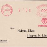 DR - Berlin Charlottenburg 1926 3 Pfg. AFS "DTS Tonwerke" Drucksachenkarte