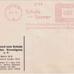 DR - Berlin W8 1934 3 Pfg. AFS "Schutz dem Sparer" Drucksachenkarte
