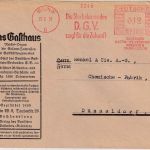 DR - Berlin W8 1933 12 Pfg. AFS "Deutscher Gastwirtsverband Sterbekasse" Brief