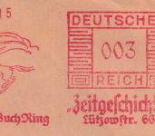 DR - Berlin W35 1934 3 Pfg. AFS "Brauner Buch-Ring" illustr. Drucksachenbrief