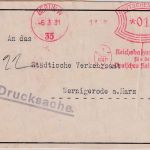 DR - Berlin W35 1931 15 Pfg AFS "Reichsbahnzentrale Reiseverkehr" Drucksache-Vds