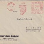 DR - Berlin NO55 1937 8 Pfg AFS "Aschinger Brot" Ortsbrief