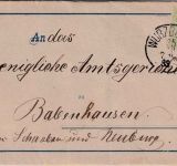 Bayern - 3 Pfg. Wappen Wz. 3 Werbedrucksache Würzburg - Babenhausen 1888