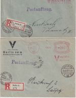DR - Berlin SW61 1927/29 65 Pfg. AFS "Valentin Röhren u. Eisen" 2 Postaufträge