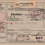 DR - Berlin-Schöneberg 1929 Gebühr bezahlt Paketkarte/Selbstbucher i.d. SCHWEIZ