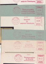 DR - Berlin 1937/40 Überwachungs-/Reichsstellen versch. AFS 7 Briefstücke/-vds