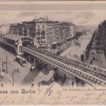 Berlin - Wiener Straße Hochbahnstation sw-AK gelaufen 1901