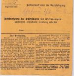 Bayern - 2x1 M.+2x7 1/2 Pfg. Staatswappen Dringend-Paketkarte Schleissheim 1919