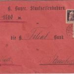 Bayern - 2x25+10 Pfg. Luitpold/E-Lochung Wertbrief Geiselhöring 9. NOV 14