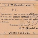 Bayern - 3 Pfg. Wappen Ganzsache/Zudruck Reiseavis Kitzingen/Rüdesheim ca. 1878