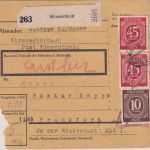 All.Bes. - Kirchschönbach ü. Wiesentheid Landpost-Ra2 Paketkarte n. FFM 1946