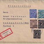 All.Bes. - Mainsondheim ü. Kitzingen Landpost-Ra2 Einschreibebrief 1947