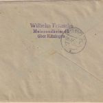 All.Bes. - Mainsondheim ü. Kitzingen Landpost-Ra2 Einschreibebrief 1947