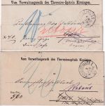 Bayern - Bad Kissingen 1884 2 unfrankierte Briefe n. Gars - versch. Nachporti !!