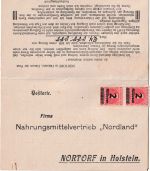 DR-Infla - 2x2 Mio./5 Tsd. Firmenkarte m. Antwort Nortorf - Tübingen 20.10.23