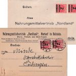 DR-Infla - 2x2 Mio./5 Tsd. Firmenkarte m. Antwort Nortorf - Tübingen 20.10.23